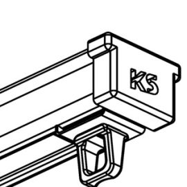 KS Rail Draai Eindstop Met Kap Wit