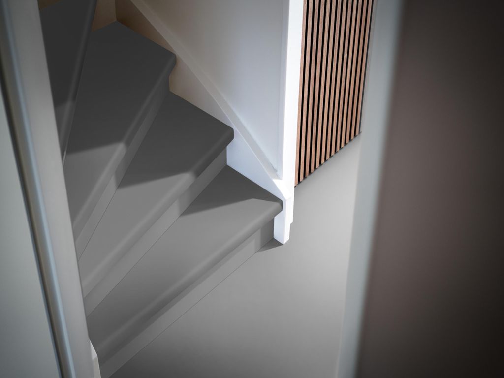 PVC traprenovatie overzettreden ceramo light grey PVC traprenovatie overzettreden ceramo light grey
